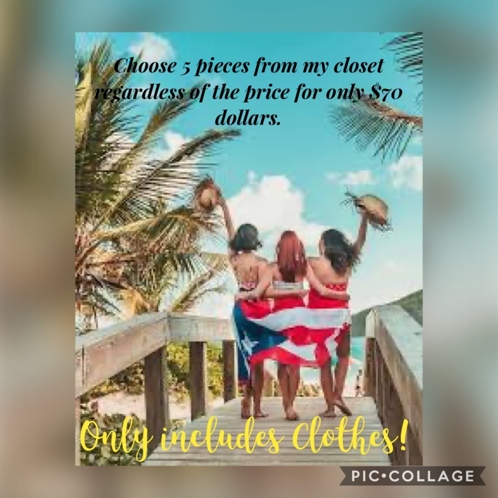 Choose 5 pieces Of clothing for only $70.00